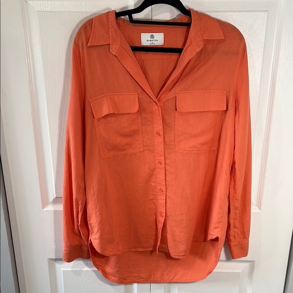 Babaton utility Relaxed Button Down Shirt Notched Collar - Picture 2 of 12